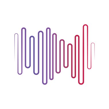 ses dalgası ikonu vektör şablonu çizim logosu tasarımı