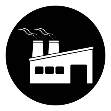 Fabrika binası ikon vektör şablonu çizim logosu tasarımı