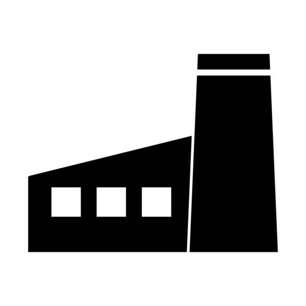 Fabryka Budynek Ikona Wektor Szablon Ilustracja Logo Projekt — Wektor stockowy