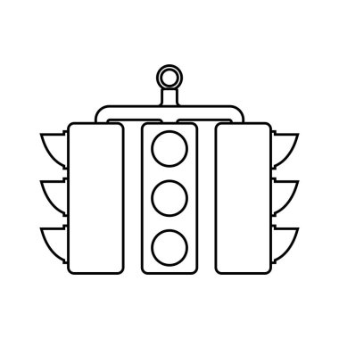 kırmızı ışık simgesi vektör şablonu çizim logosu tasarımı