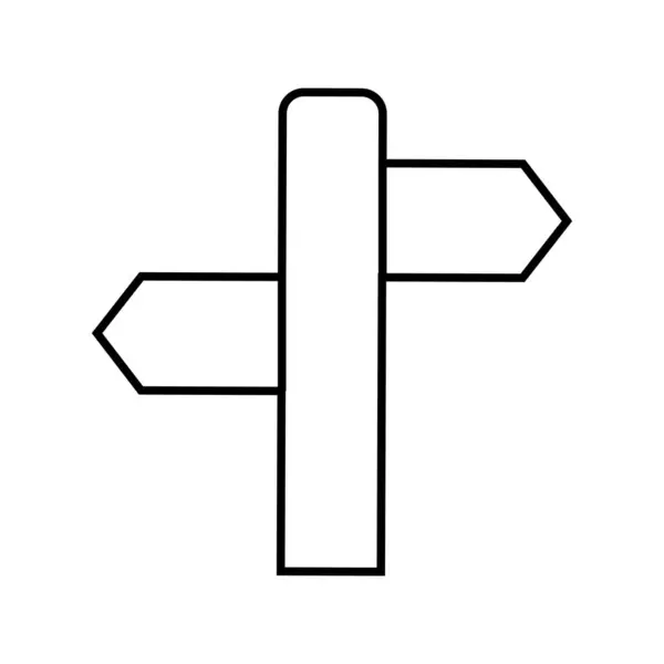 Yön Simgesi Vektör Şablonu Çizim Logosu Tasarımı — Stok Vektör