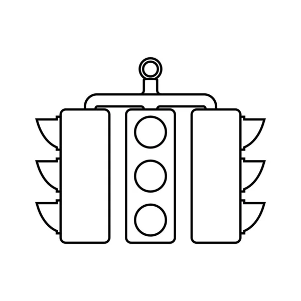 Icône Lumière Rouge Modèle Vectoriel Illustration Logo Design — Image vectorielle
