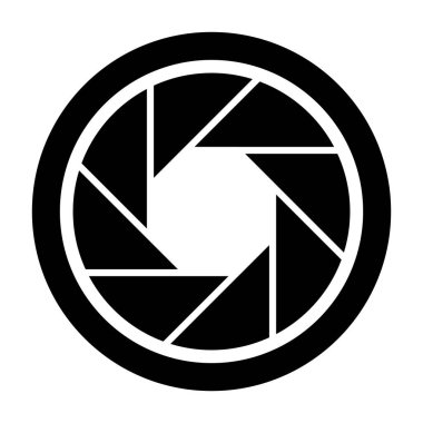 Kamera lensi simgesi vektör şablonu logo tasarımı