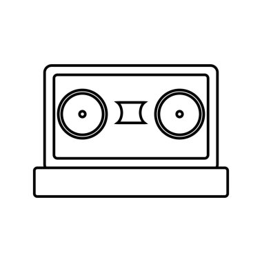 kaset simgesi vektör şablonu çizim logosu tasarımı