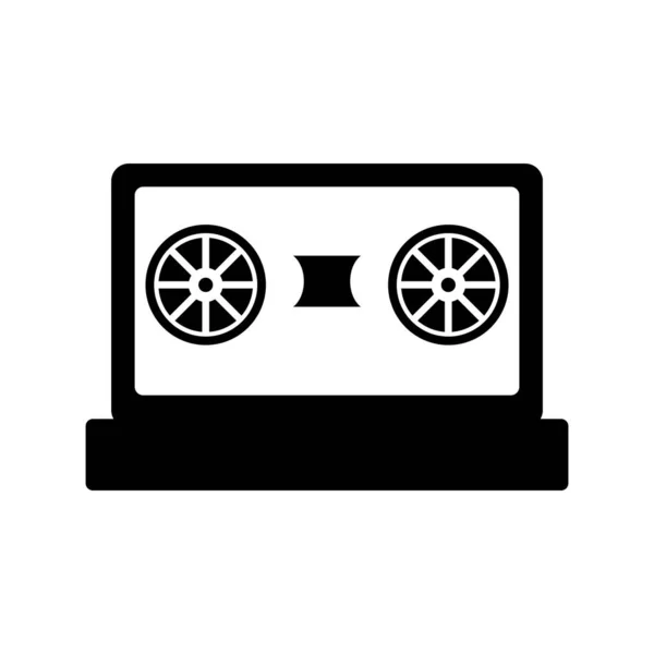 Σχεδιασμός Λογότυπου Εικονογράφησης Διανύσματος Εικονιδίου Κασέτας — Διανυσματικό Αρχείο