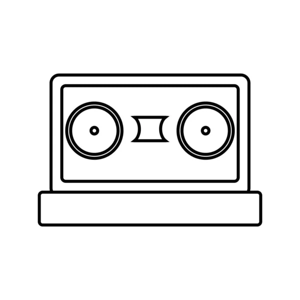 Cassette Icon Vector Template Illustration Logo Design — Stock Vector