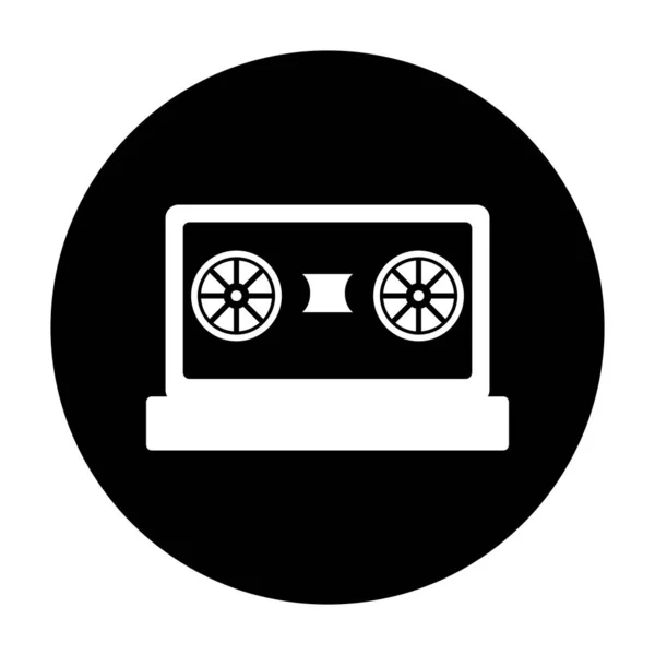 Cassette Icon Vector Template Illustration Logo Design — Stock Vector