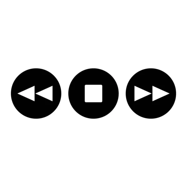 Icônes Jouer Pause Arrêt Modèle Vectoriel Suivant Illustration Logo Design — Image vectorielle