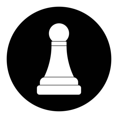 Satranç simgesi, piyon vektör şablonu illüstrasyon logo tasarımı