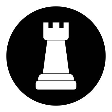 Satranç simgesi, kale vektör şablonu illüstrasyon logo tasarımı