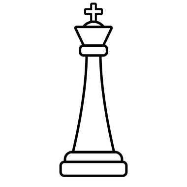 Satranç simgesi, kral vektör şablon logo tasarımı