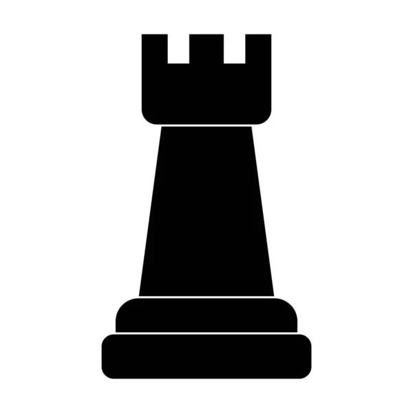 Ícone Xadrez Modelo Vetor Torre Ilustração Logotipo Design — Vetor de Stock