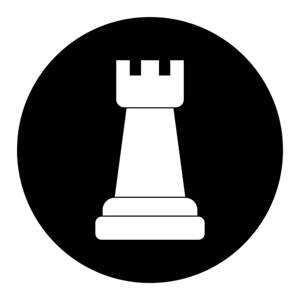 Ícone Xadrez Modelo Vetor Torre Ilustração Logotipo Design — Vetor de Stock