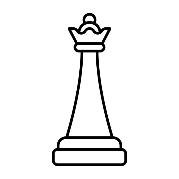 Icône Échecs Modèle Vectoriel Reine Illustration Logo Design — Image vectorielle