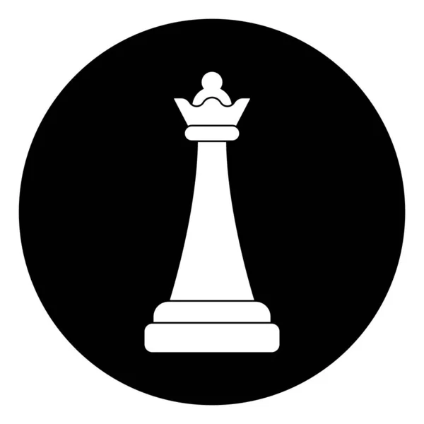 チェスアイコンクイーンベクトルイラストロゴデザイン — ストックベクタ