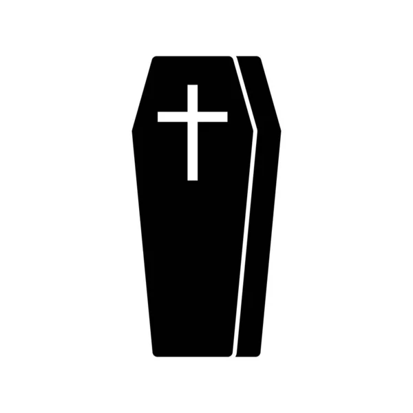 棺アイコンベクトルイラストロゴデザイン — ストックベクタ