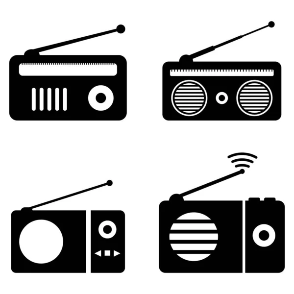Icono Radio Vector Plantilla Ilustración Logo Diseño — Archivo Imágenes Vectoriales