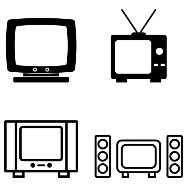 テレビアイコンベクトルイラストロゴデザイン — ストックベクタ