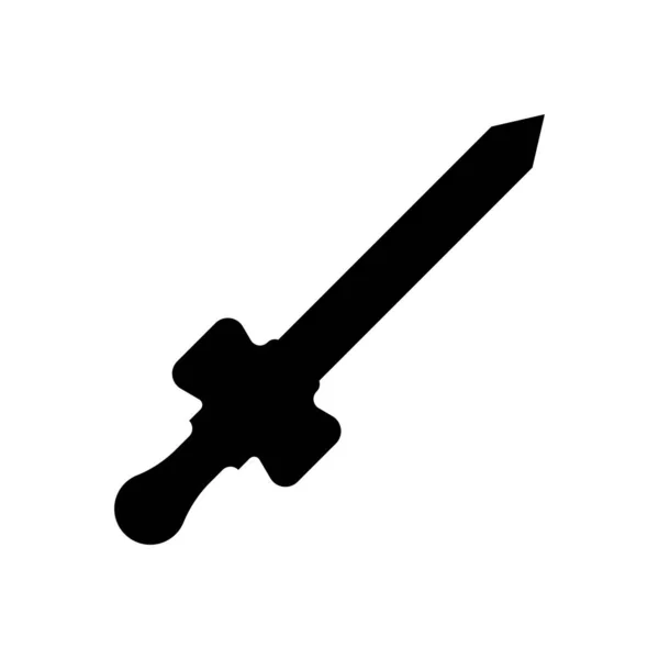 Espada Ícone Vetor Modelo Ilustração Logotipo Design —  Vetores de Stock