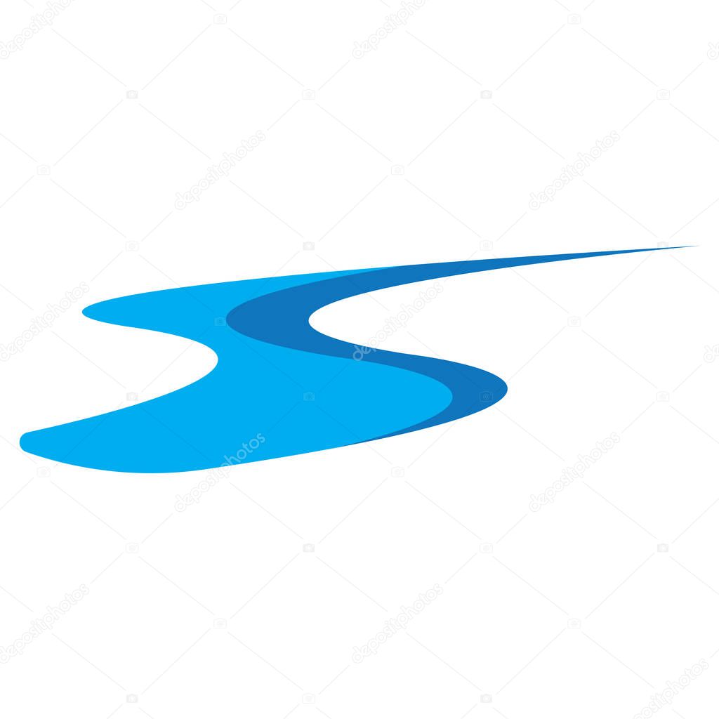 River icon vector template illustration logo design