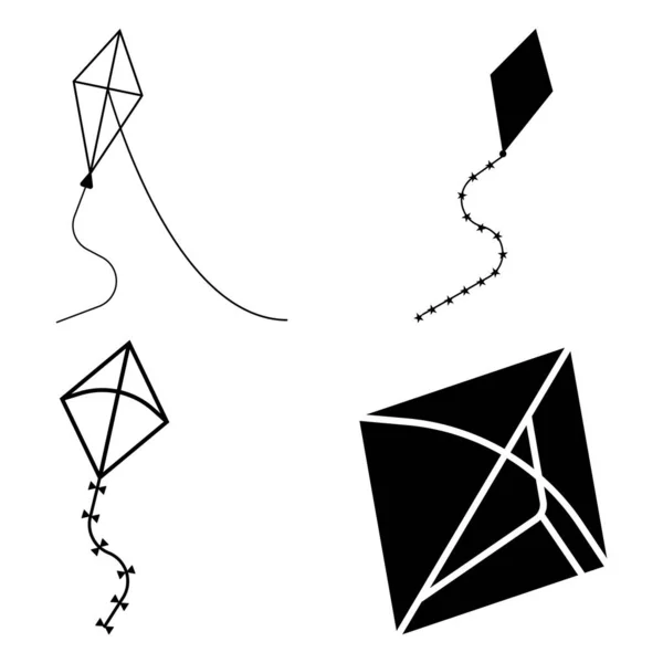 Kite Icon Vector Template Illustration Logo Design — Stock Vector