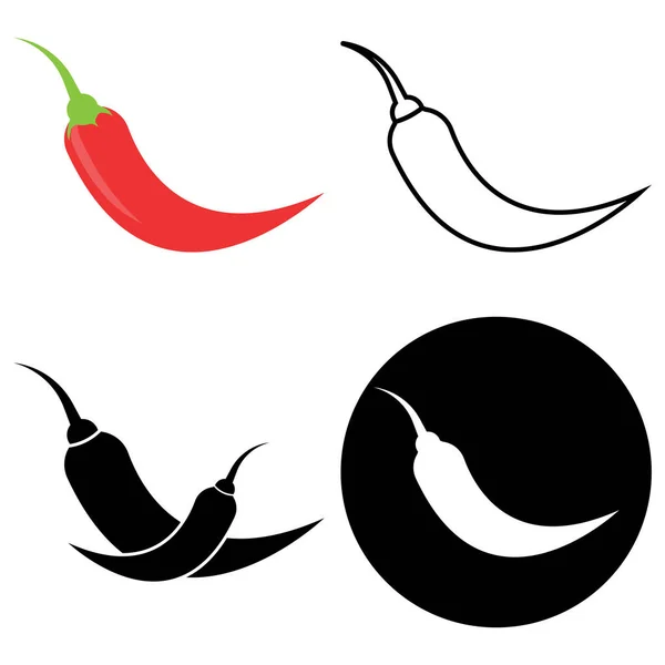 Τσίλι Εικονίδιο Διάνυσμα Πρότυπο Εικονογράφηση Λογότυπο Σχεδιασμό — Διανυσματικό Αρχείο