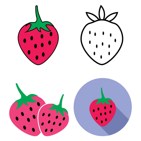 草莓图标矢量模板图标设计 — 图库矢量图片