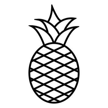 ananas simgesi vektör şablonu çizim logosu tasarımı