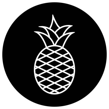 ananas simgesi vektör şablonu çizim logosu tasarımı