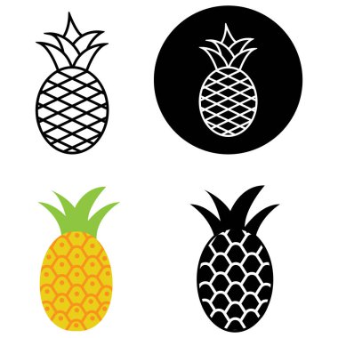 ananas simgesi vektör şablonu çizim logosu tasarımı
