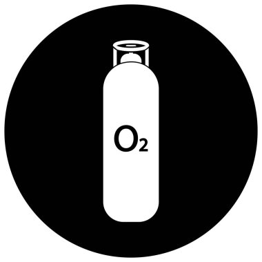 Oksijen silindiri simge vektör şablonu çizim logo tasarımı