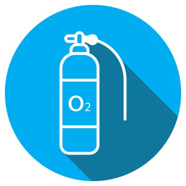 Oksijen silindiri simge vektör şablonu çizim logo tasarımı