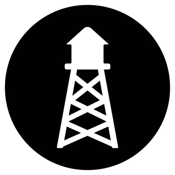 Torre Água Ícone Vetor Modelo Ilustração Logotipo Design — Vetor de Stock