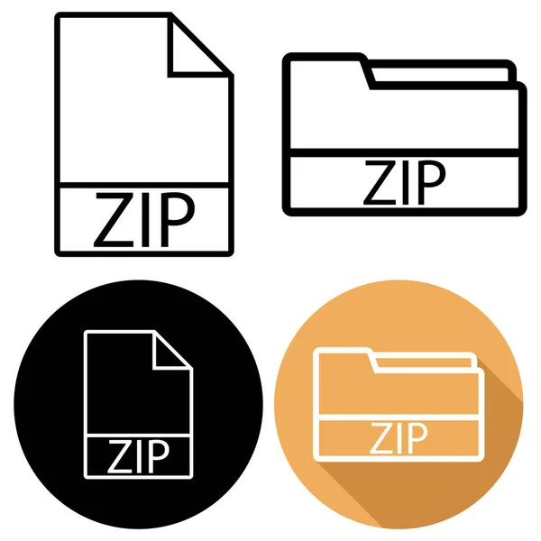 Zip Plik Ikona Wektor Szablon Ilustracja Projekt Logo — Wektor stockowy