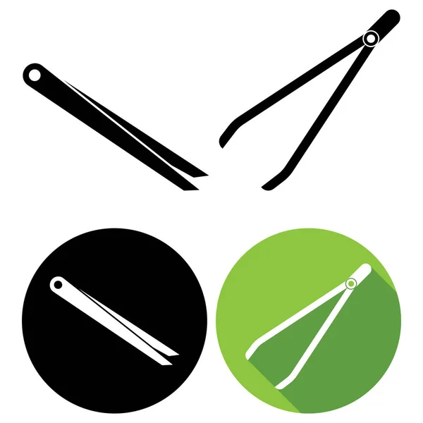 Tweezers Icon Vector Template Illustration Logo Design — Stock Vector