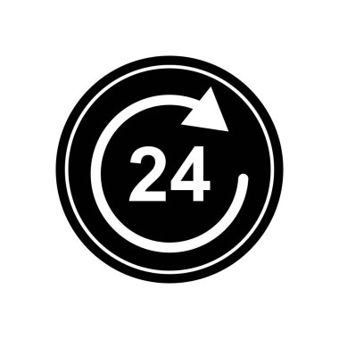 24 saat simge vektör şablonu illüstrasyon logo tasarımı