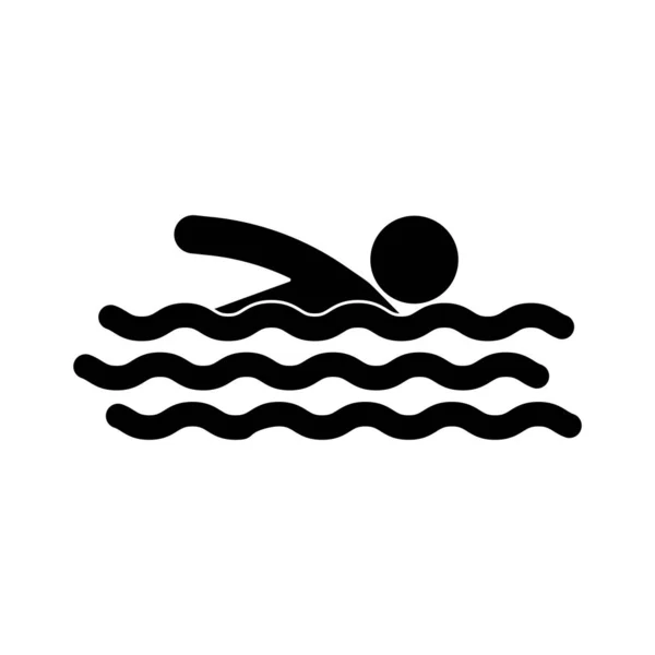游泳人士图标矢量模板图标设计 — 图库矢量图片