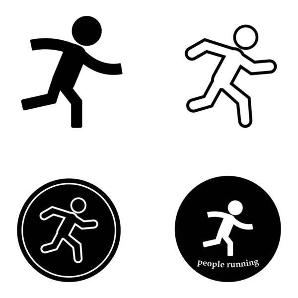 Запуск Человека Иконка Векторный Шаблон Рисунок Логотипа Дизайн — стоковый вектор