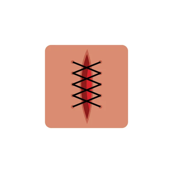 Шкіряний Шов Значок Векторний Шаблон Ілюстрація Логотип Дизайн — стоковий вектор