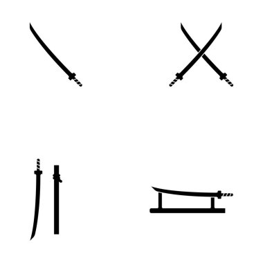 Katana simge vektör şablonu illüstrasyon logo tasarımı