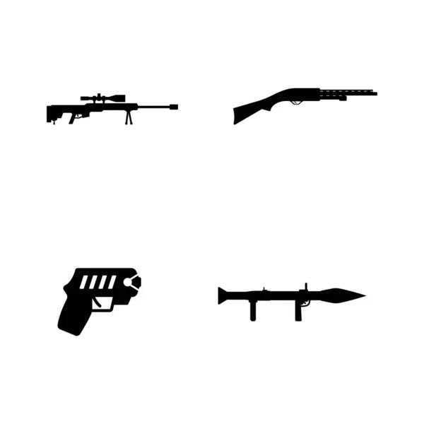 Ateşli Silah Ikonu Vektör Şablonu Çizim Logosu Tasarımı — Stok Vektör