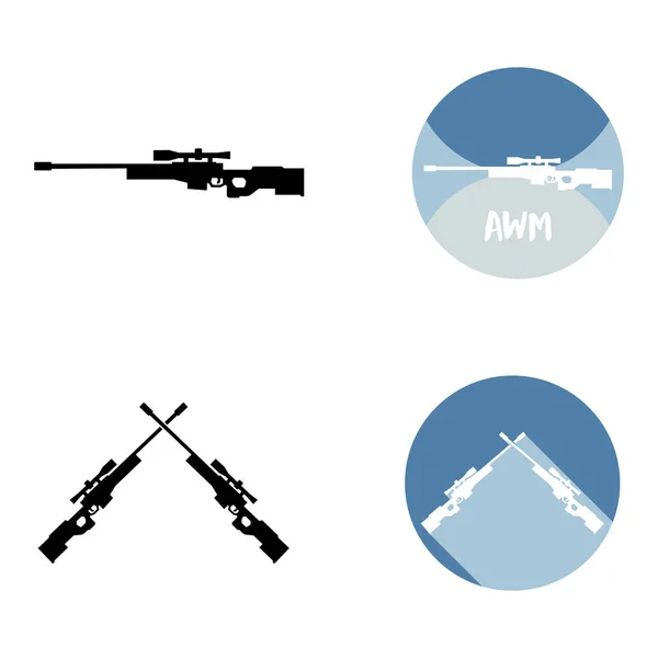 Awm Arma Icona Vettoriale Modello Illustrazione Logo Design — Vettoriale Stock