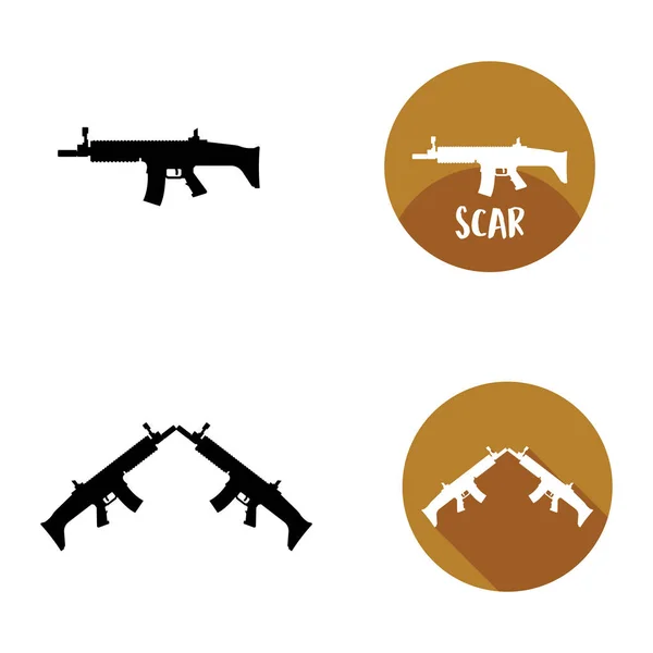 Scar Gun Icon Vector Template Illustration Logo Design — Stock Vector