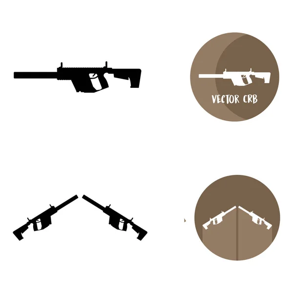 Desain Logo Gambar Vektor Ikon Gun - Stok Vektor