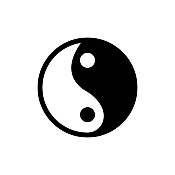 yin yang icon vector template illustration logo design
