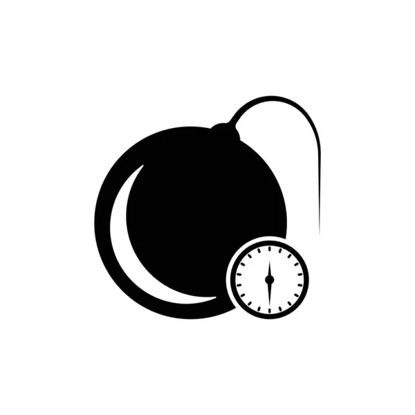 Bomba Tempo Ícone Vetor Modelo Ilustração Logotipo Design — Vetor de Stock