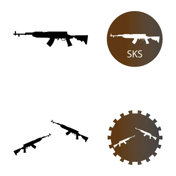 Дизайн Логотипа Иконки Огнестрельного Оружия — стоковый вектор