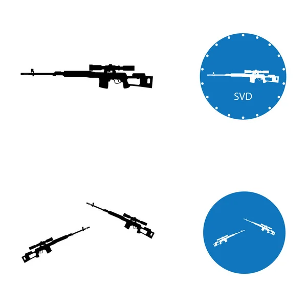 Skjutvapen Ikon Vektor Mall Illustration Logotyp Design — Stock vektor