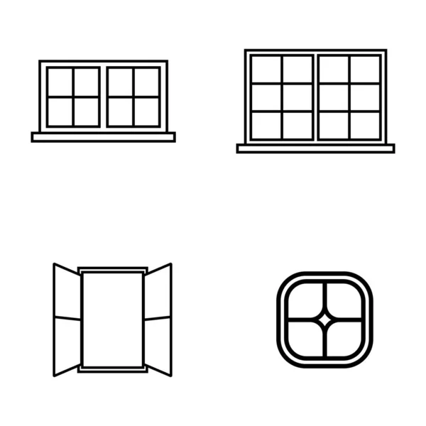 Fenster Symbol Vektor Vorlage Illustration Logo Design — Stockvektor