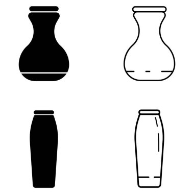 vazo simgesi vektör şablonu illüstrasyon logo tasarımı